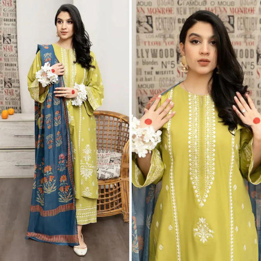 Zara ShahJhan D#5-11  || DHANAK || 3PC - Shaheer Fabrics